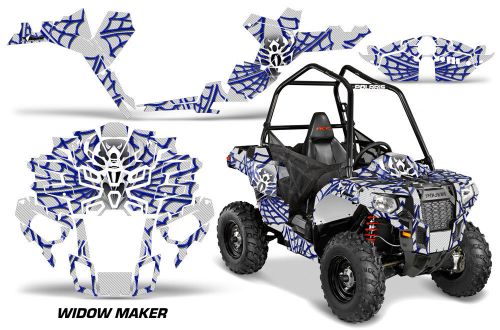 Polaris sportsman &#034;ace&#034; atv graphic kit wrap quad accessories decals widow blue