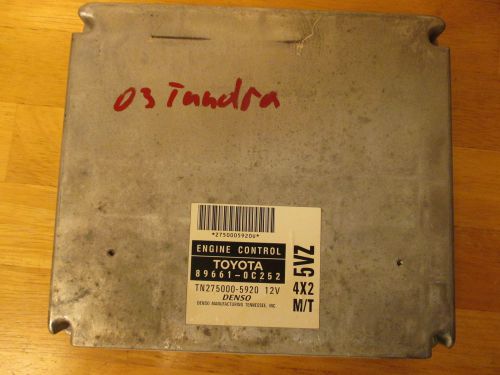 03 toyota tundra engine computer, 89661-0c252, mt, 3.4l, 4x2  ecu,ecm 2003