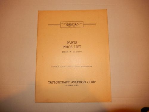 Vintage taylorcraft model b all series original illustrated parts price list