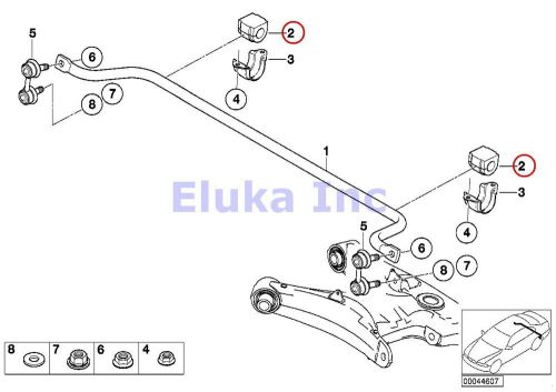 2 x bmw genuine rear sway bar bushing - 23.5 mm e53