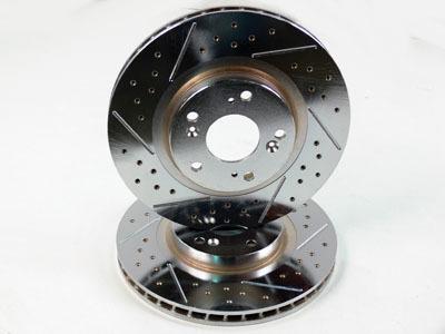 02-05 rsx-s front obx drilled slotted brake rotors