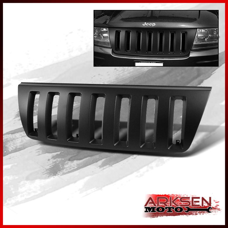 99-04 jeep grand cherokee vertical abs front grille grill w/mistery black set