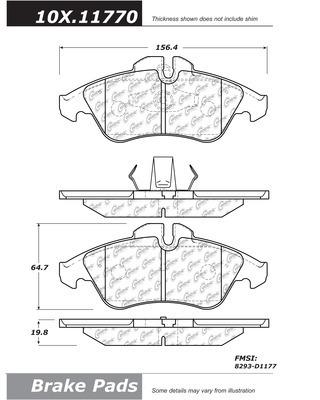 Centric 106.11770 brake pad or shoe, front