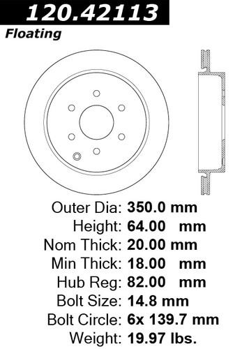 Centric 120.42113 rear brake rotor/disc-premium rotor-preferred