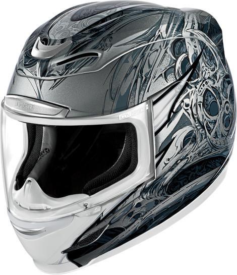 Icon airmada sb1 sportbike motorcycle helmet silver l large