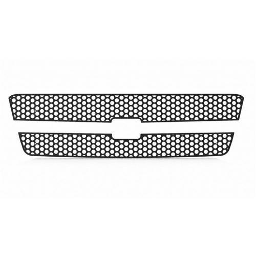 Chevy silverado 1500 03-05 black circle punch front metal grille trim cover