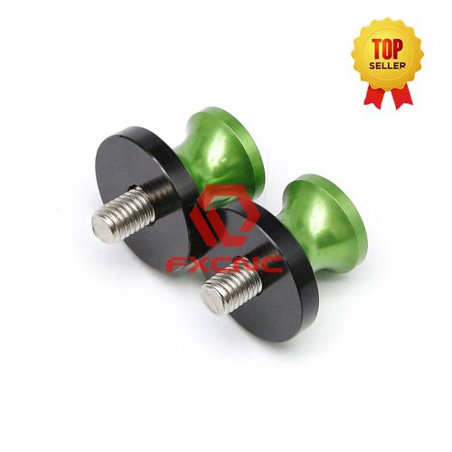 Fxcnc 8mm swingarm sliders spools stand bobbin for 13-14 ninja zx-6r 636 green