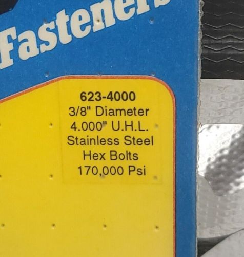 Arp 623-4000 3/8-16 x 4.000 hex stainless steel bolts. pack of 5