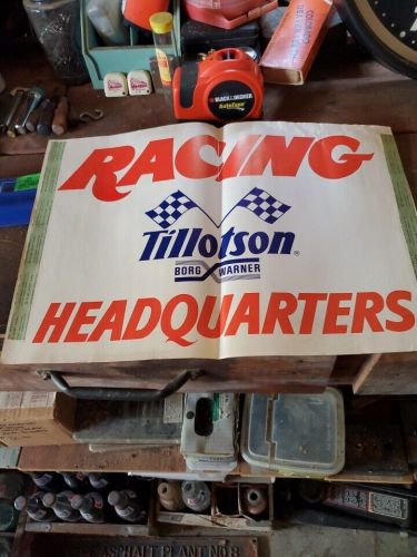 Vintage tillotson racing headquarters poster