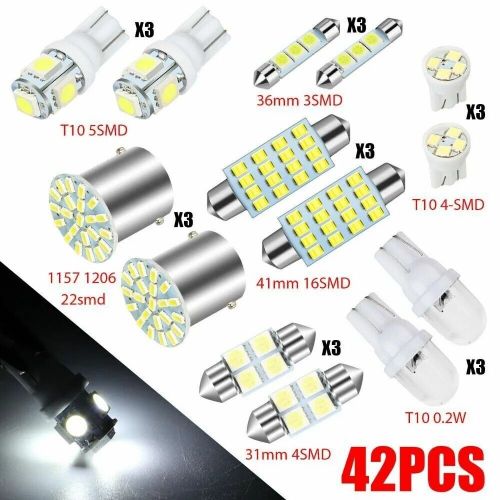 42pcs led car interior lights - door, boot, license plate included