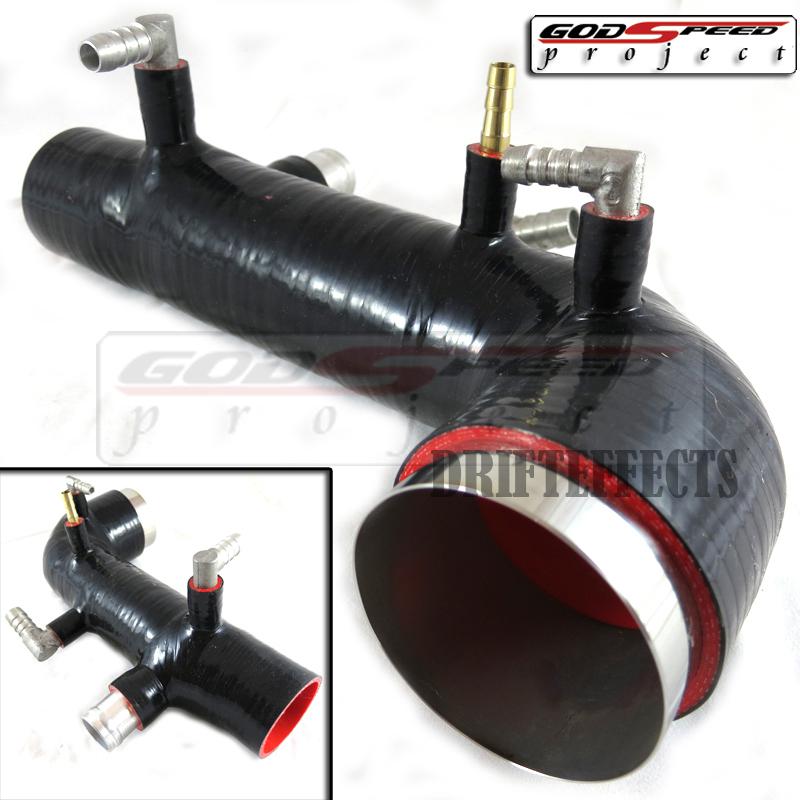 Gsp black wrx / sti / forester ej20 ej25 bolt-on turbo inlet silicone racing jdm