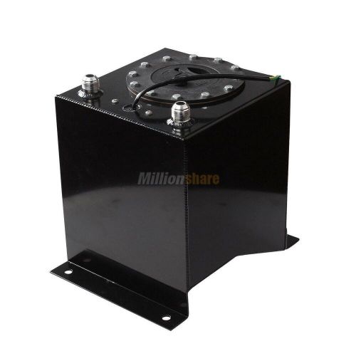 Aluminum 2.5 gallon fuel cell tank oil box race drift + level sender black