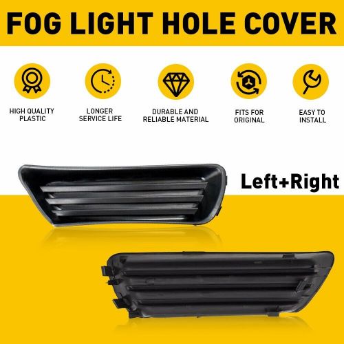 Front bumper fog light cover insert panel pair for 2007-09 toyota camry black ec