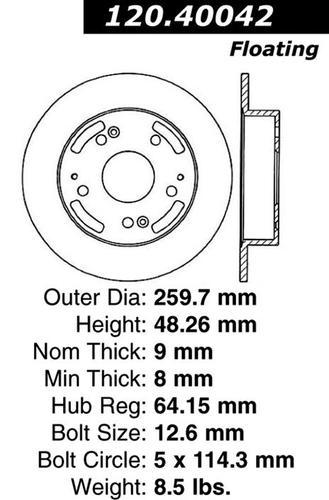 Centric 120.40042 rear brake rotor/disc-premium rotor-preferred