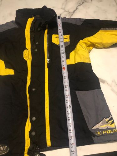 Polaris snowmobile jacket coat 2in1 mens medium black yellow full zip mvt