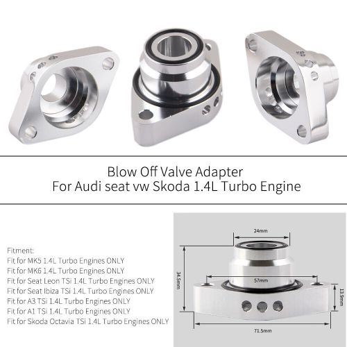 Blow off valve adapter for audi seat vw skoda 1.4l turbo engines aluminum