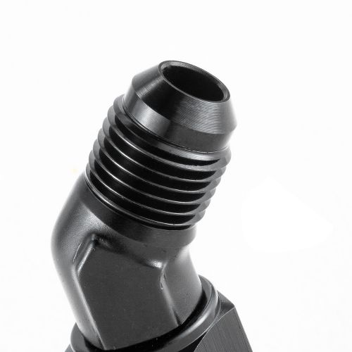 6an female to an6 male flare 45 degree swivel fitting adapter anodized finish