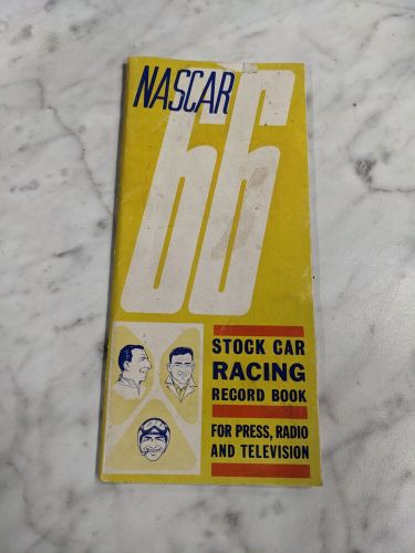 Nascar 66 stock car racing record book 1966 for press radio and television