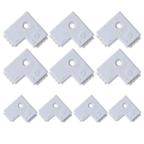 10pcs 4pin l- shape 2-ends flexible strip light connector for 3528 5050 rgb led