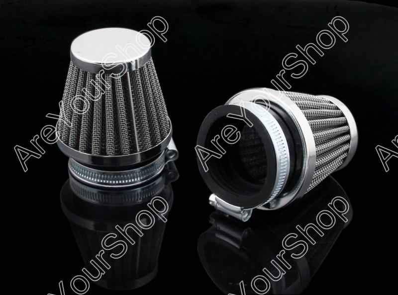 2pcs universal motorcycle 60 mm air filter honda kawasaki suzuki yamaha