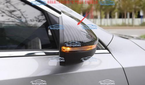 Abs black carbon fiber ox horn rear view mirror cover trim kia forte 2019-2024