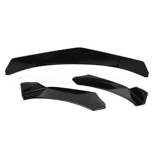 Universal car front bumper lip chin spoiler splitter body kit glossy black abs