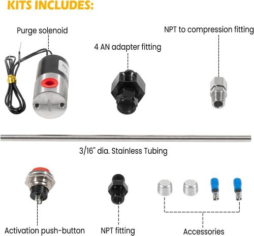 For purging nitrous oxide system 16030 nos 4an line nitrous purge valve kit