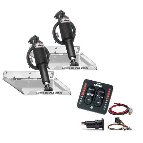 Lenco 9&#034; x 9&#034; standard performance trim tab kit w/led indicator switch kit 12v