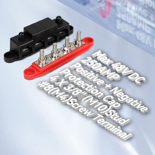 Heart horse power distribution block bus bar 3/8&#039;&#039; terminal 3/8&#039;&#039;, red+black