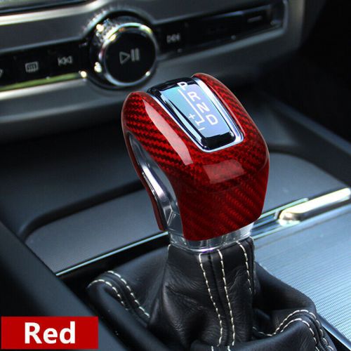 Real carbon fiber gearshift head cover red for volvo xc60 s60 v60 s90 xc90 v90cc