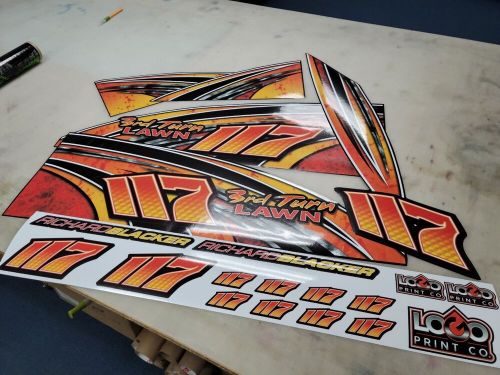 Go kart racing wraps, graphics, decals, stickers, numbers, logos, furnace