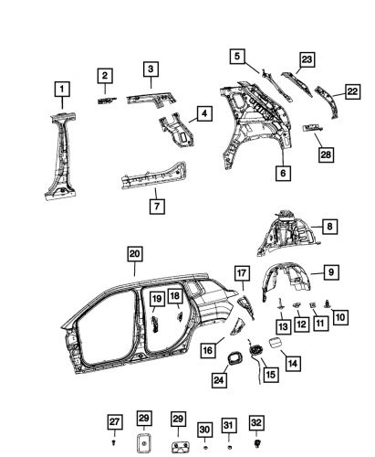 Genuine mopar fuel filler housing 55112780aa