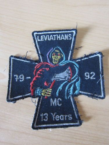 Mc patch leviathans mc 13 years 1992 kute rocker motorcycle club patches vest-