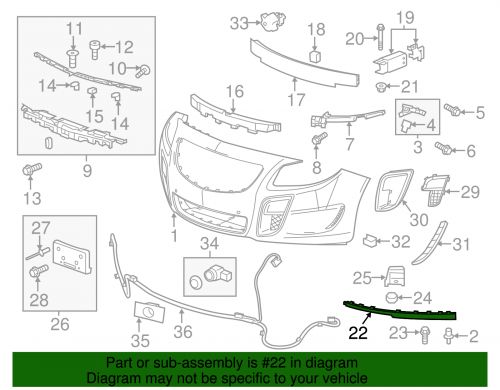 Genuine gm anthracite passenger side front bumper fascia extension 13329545