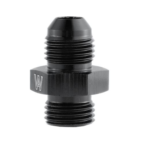 Black -6an flare to -6 orb o ring boss adapter 6an fitting orb alloyworks