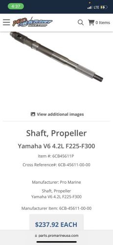 Shaft, propeller  for yamaha v6 4.2l f225-f300  x-ref# 6cb-45611-00-00 b2