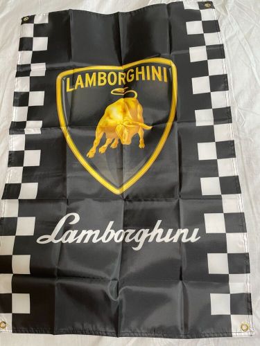 Banner flag  tapestry size3x2ft [lamborghini checkered ]garage room decora 18283