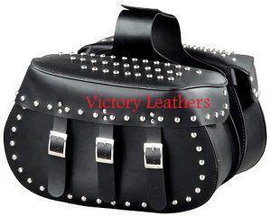 Leather heritage-style motorcycle saddlebags 1662.sd fits harleys-hondas