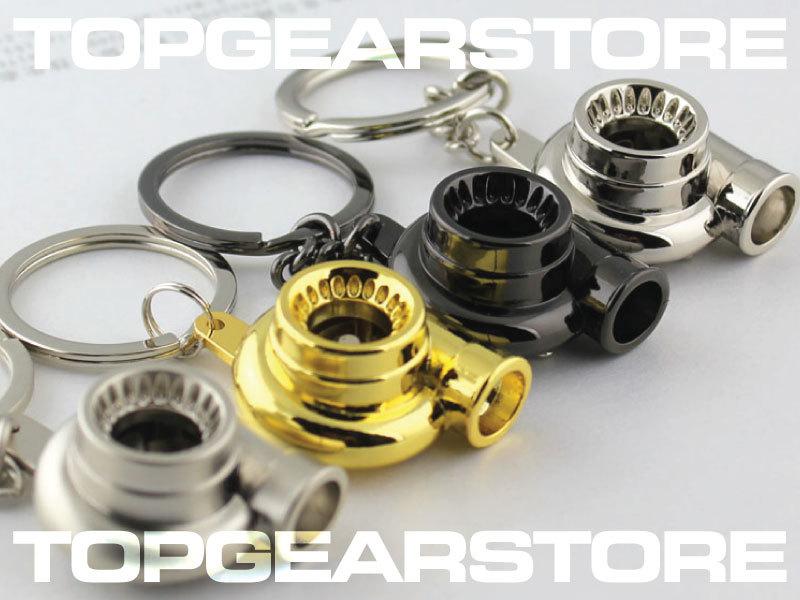 Spinning turbo turbocharger gunmetal keychain honda toyota nissan subaru mazda