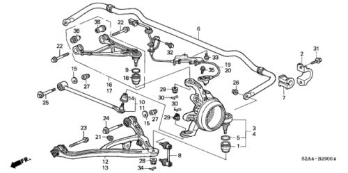 Honda genuine oem passenger rear upper control arm 52390-s2a-003