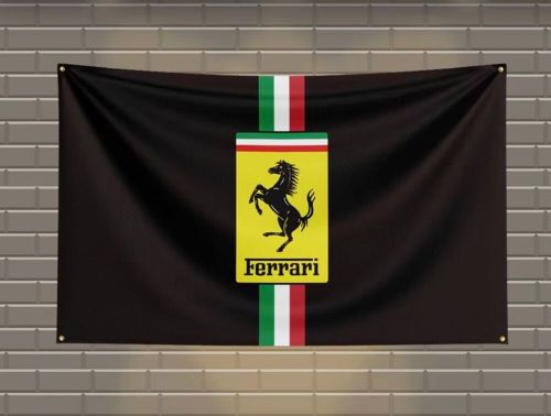 Ferrari racing flag banner polyester 3x5 ft.