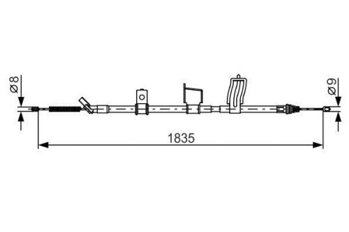 Handbrake cable rear right 1987482341 bosch hand brake parking 36530ey10a bc1225