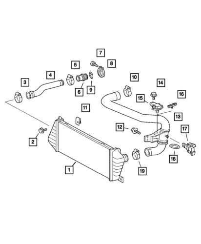 Genuine mopar turbo to charge air cooler hose 5104142aa