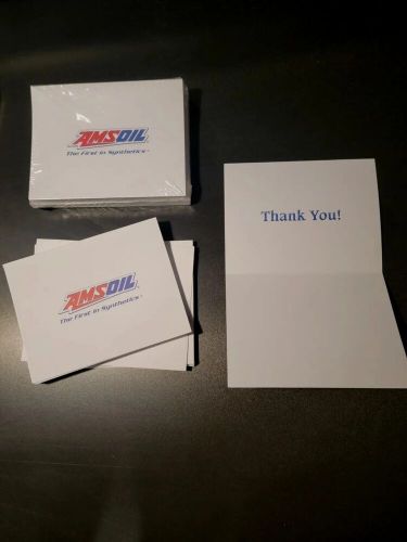 Amsoil thank you cards 40 qty, 5 amsoil shopping bags, 4 amsoil stickers