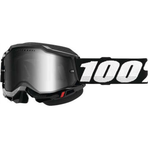 100% accuri 2 snow goggles - black with mirror lens 50223-652-01