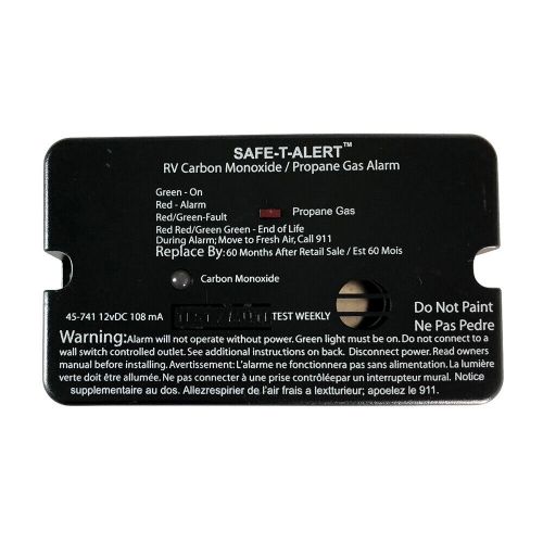 Safe-t-alert 45-series combo carbon monoxide propane alarm surface mount - black