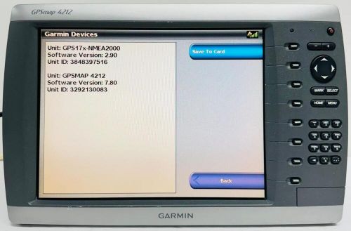 Garmin gpsmap 4212 gps receiver display