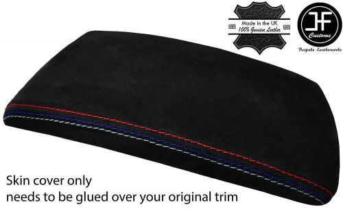 Black genuine suede tri seam armrest flap for bmw x3 e83 2003-2010-