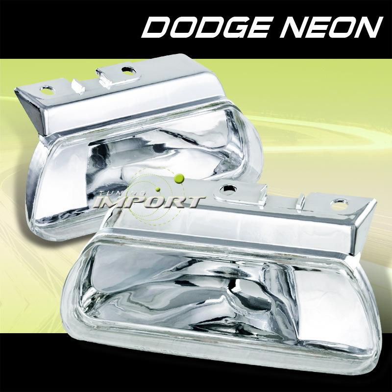 Dodge 95-98 neon chrome clear bumper signal lights pair driver+passenger set