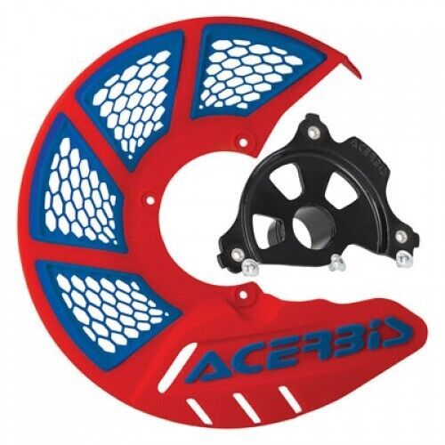 Acerbis x-brake vented front disc cover with mounting kit red/blue with black